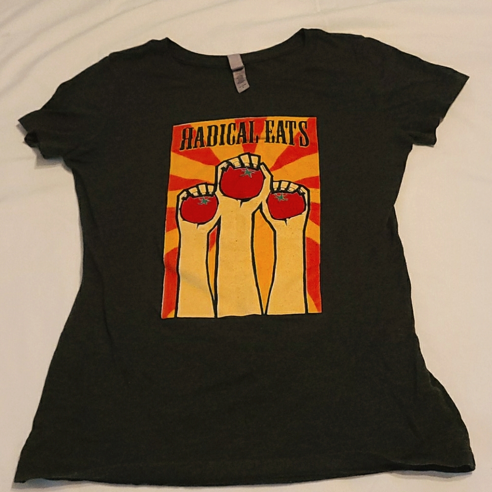 Radical Eats Black Foodie Tshirt Size Large